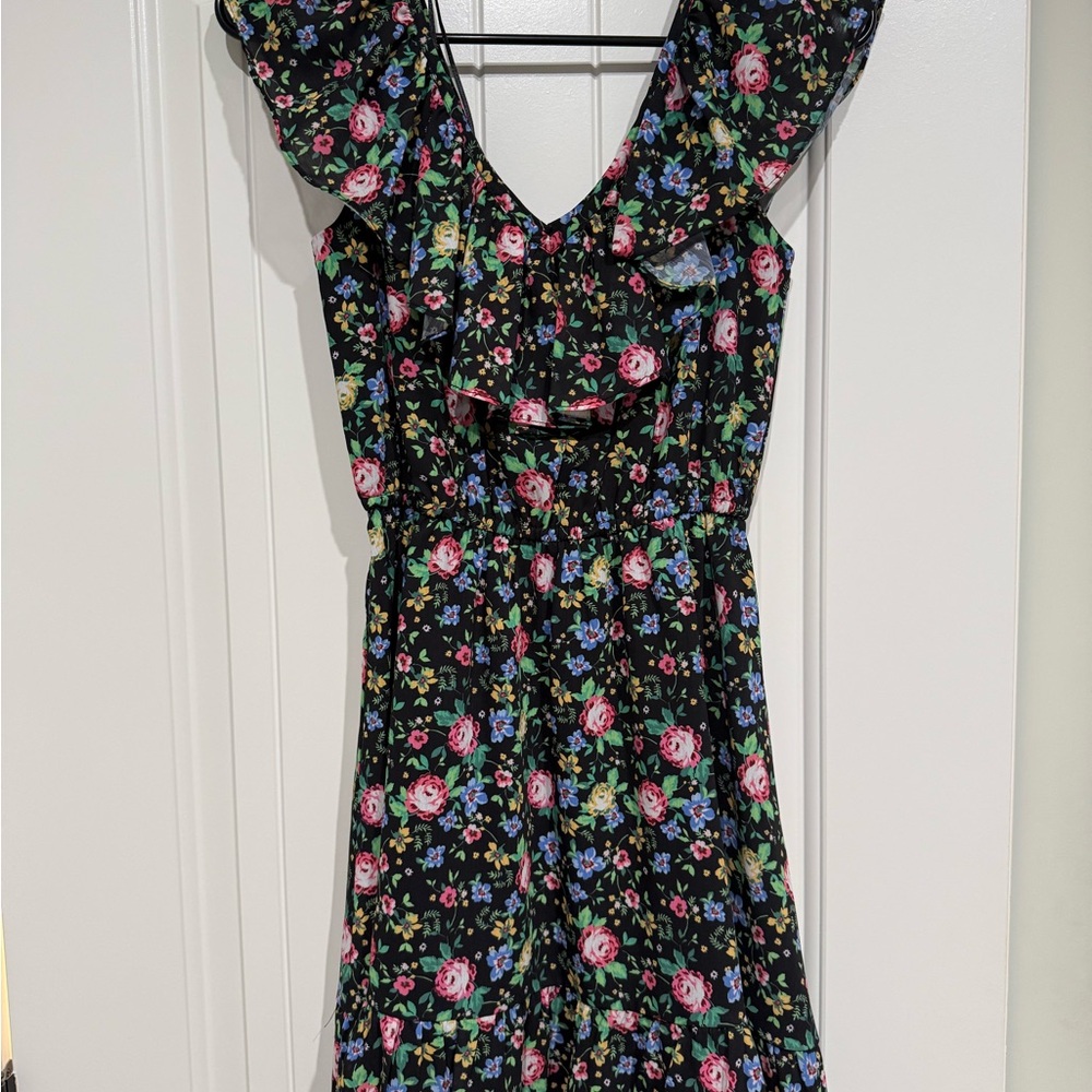 Gianni Bini Black Floral Mini Dress
